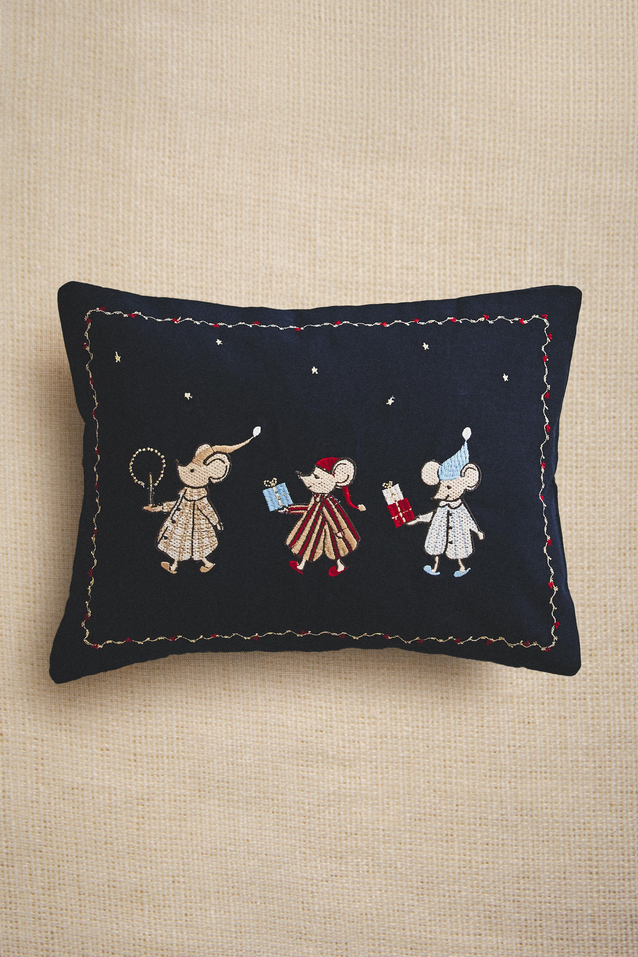 HOUSSE DE COUSSIN ENFANT SOURIS DE NOËL